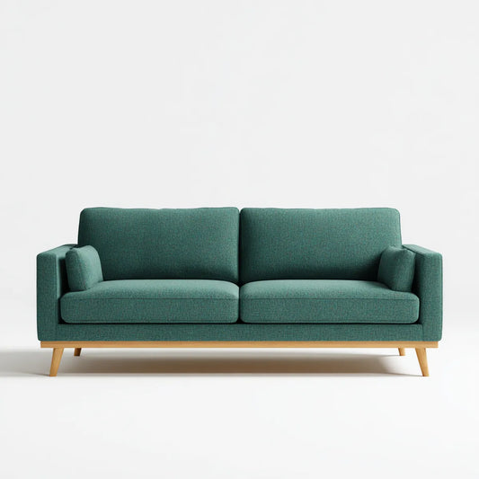 Canapé 2 places vert sapin 180 x 85 x 82 cm en polyester forme droite