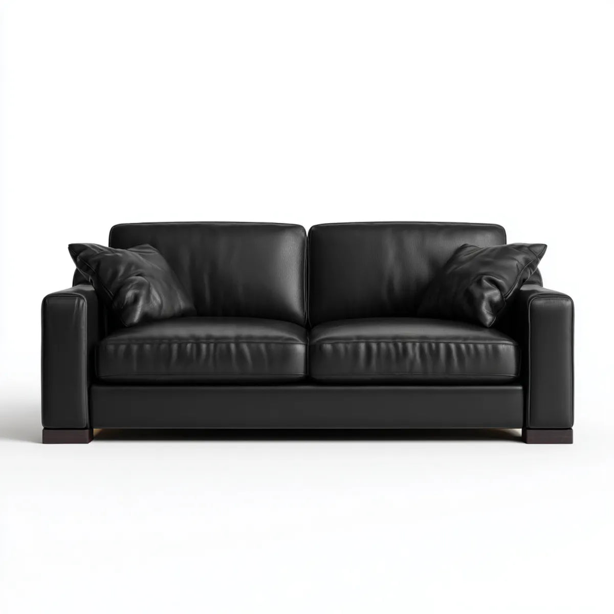 Canapé 2 places noir 170 x 90 x 85 cm en cuir synthétique PU rectangulaire