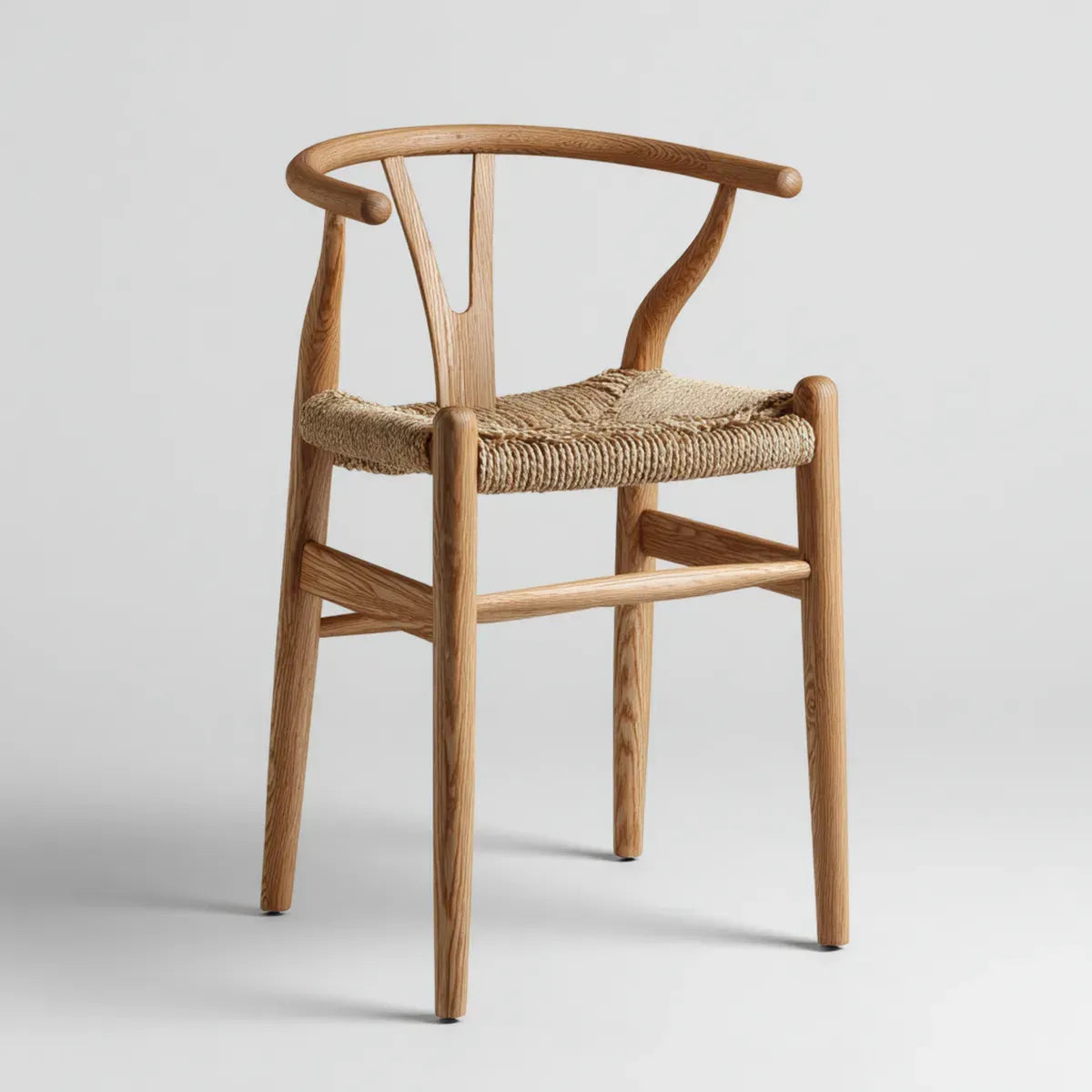Chaise de bar avec accoudoirs en chêne massif naturel assise tressée 56 x 54 x 100 cm